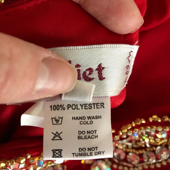 JULIET Red, Beaded Gown Size S - Picture 7 of 8